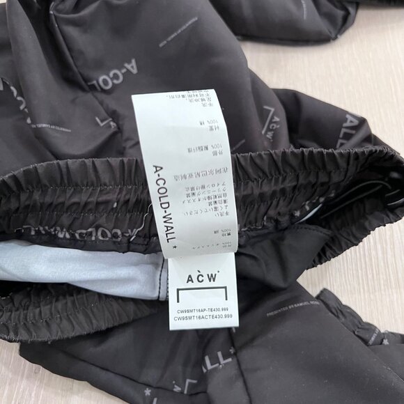 A-Cold-Wall* Black All-Over Logo Prints Nylon Jogger Pants - Picture 6 of 8
